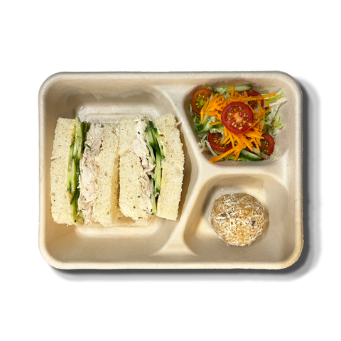 Gluten Free Lunch Box with sandwiches, garden salad, and protein ball, perfect for gluten-free catering in Sydney.