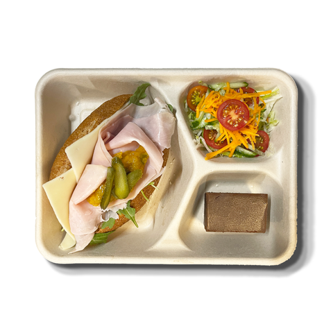 Hoagie Lunch Box with sandwiches, garden salad, and chocolate brownie, perfect for catering in Sydney.