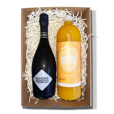 Mimosa Set with Bandini Prosecco and cold-pressed orange juice, perfect for brunch and celebrations in Sydney.