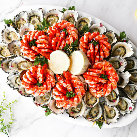 Peeled Prawn and Oyster Platter