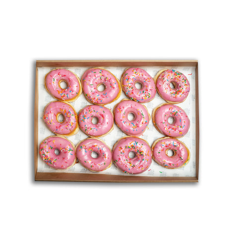 Pink Glazed Ring Doughnuts Platter